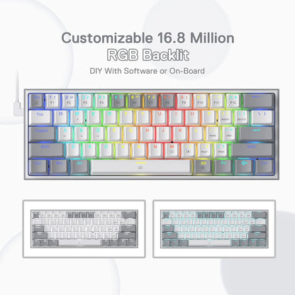 K617 Compact 60% Hot-Swap RGB Mechanical Gaming Keyboard – Ultimate Performance & Style!